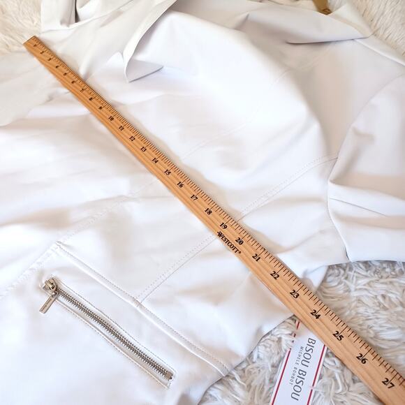NWT Bisou Bisou Women's Faux Leather Jacket In White Size 2X - Picture 7 of 10